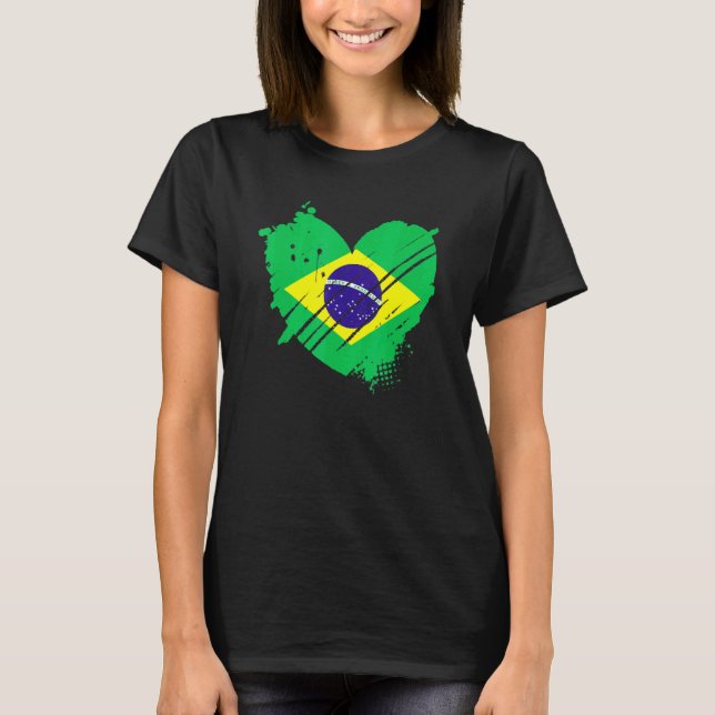 Brazil Flag I Love It Is In My Dna For Brazilians T-Shirt (Front)