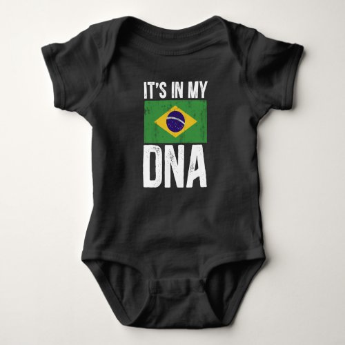 Brazil flag _ its in my DNA Baby Bodysuit