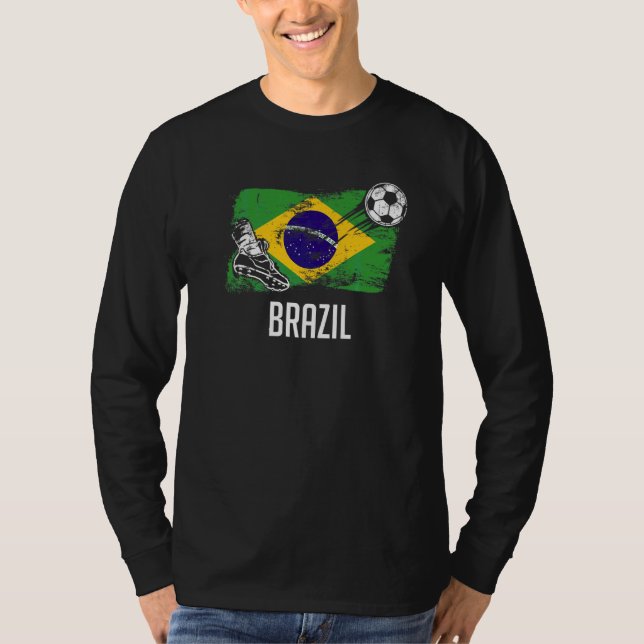 Brazil Flag Jersey Brazilian Soccer Team Brazilian T-Shirt (Front)