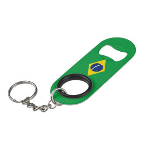 Brazil flag keychain bottle opener