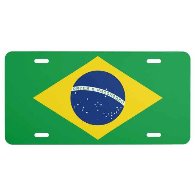 Brazil Flag License Plate (Front)