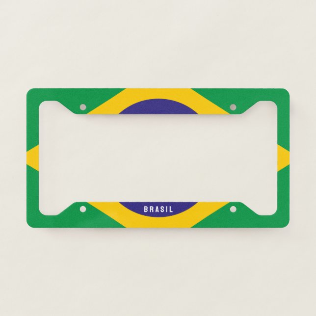 Brazil Flag License Plate Frame (Front)