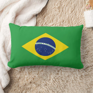 Brazil flag lumbar pillow