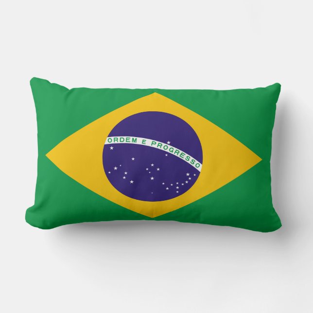 Brazil Flag Lumbar Pillow (Front)