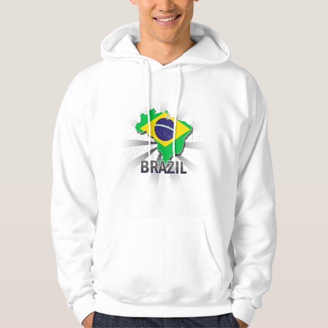 Brazil Flag Map 2.0 Hoodie (Front)
