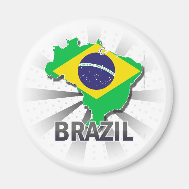 Brazil Flag Map 2.0 Magnet (Front)