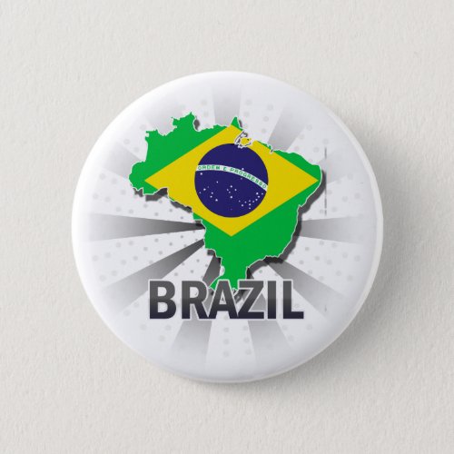 Brazil Flag Map 20 Pinback Button