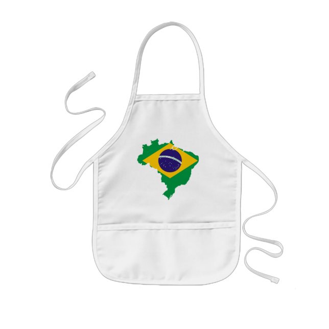 brazil flag map kids' apron (Front)