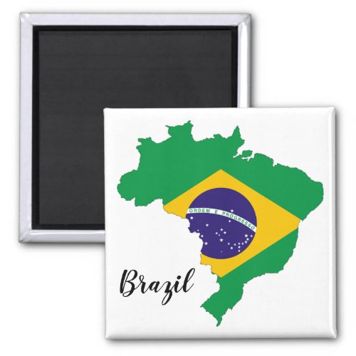 Brazil Flag Map Magnet