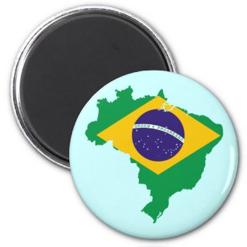 Brazil Flag Map Magnet by flagart at Zazzle