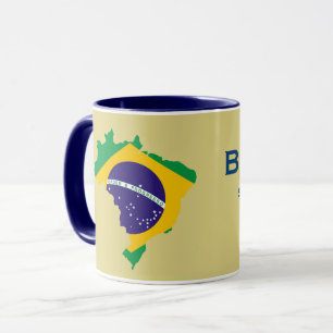 Brazil  Flag Map Mug
