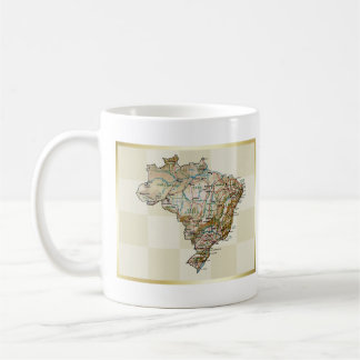 Brazil Flag + Map Mug