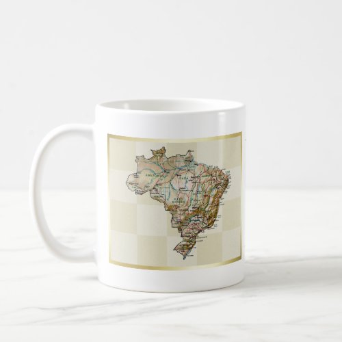 Brazil Flag  Map Mug