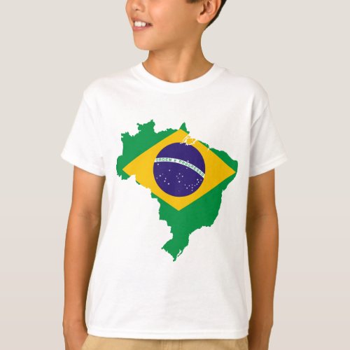 brazil flag map T_Shirt