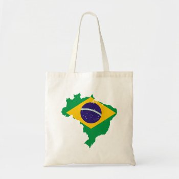 Brazil Flag Map Tote Bag by flagart at Zazzle