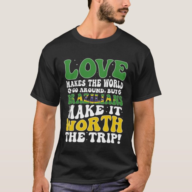 Brazil Flag Men & Women Cute Til Brazilians T-Shirt (Front)