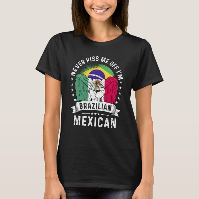 Brazil Flag Mexico Grown  Humor Citizen Pride T-Shirt (Front)