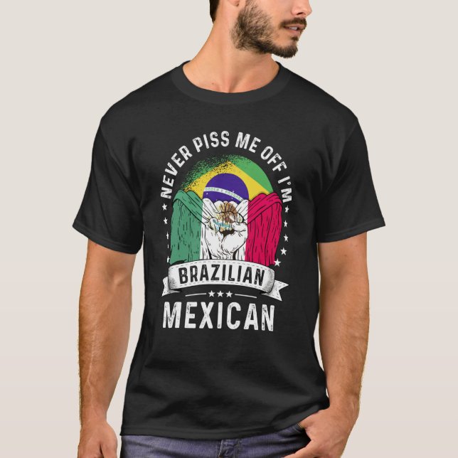 Brazil Flag Mexico Grown  Humor Citizen Pride T-Shirt (Front)