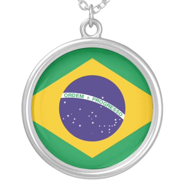 Brazil flag necklace (Front)