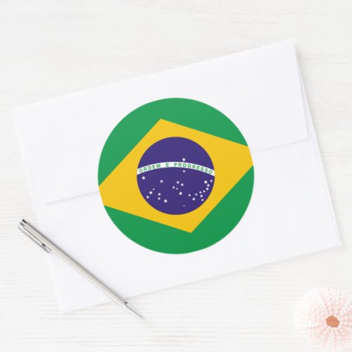 Brazil Flag of Brazil Classic Round Sticker