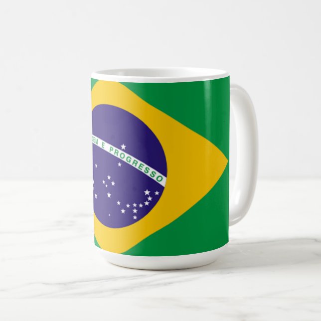 Brazil: Flag of Brazil Coffee Mug (Front Right)