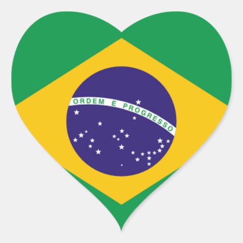 Brazil Flag of Brazil Heart Sticker