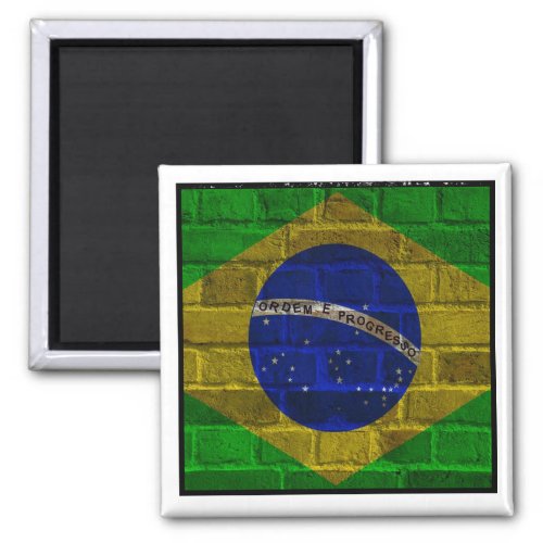 Brazil Flag of Brazil _ Rio De Janeiro vintage Magnet