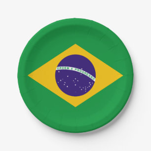 Brazil Flag Paper Plates