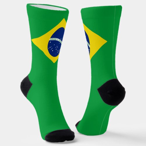 Brazil Flag Patriotic Brazilian National Pride Socks