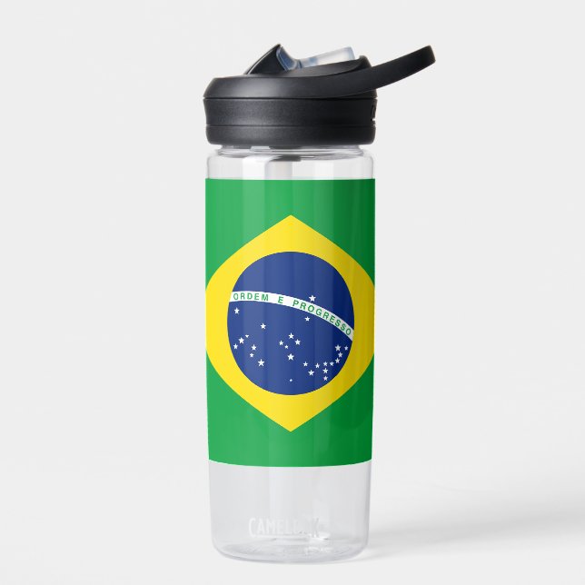 Brazil Flag Patriotic Brazilian National Pride Water Bottle (Left)
