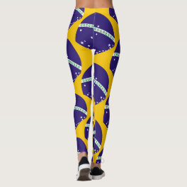 Brazil flag pattern leggings