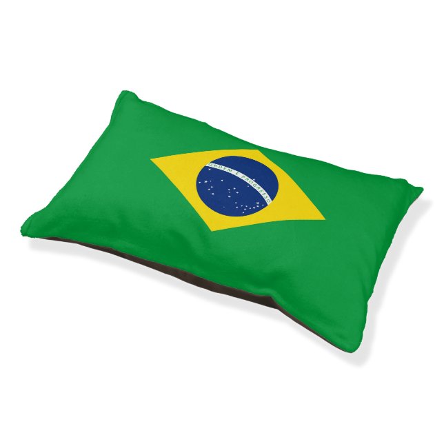 Brazil flag pet bed (Angled)