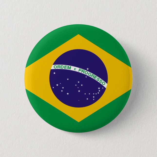 Brazil flag pinback button (Front)