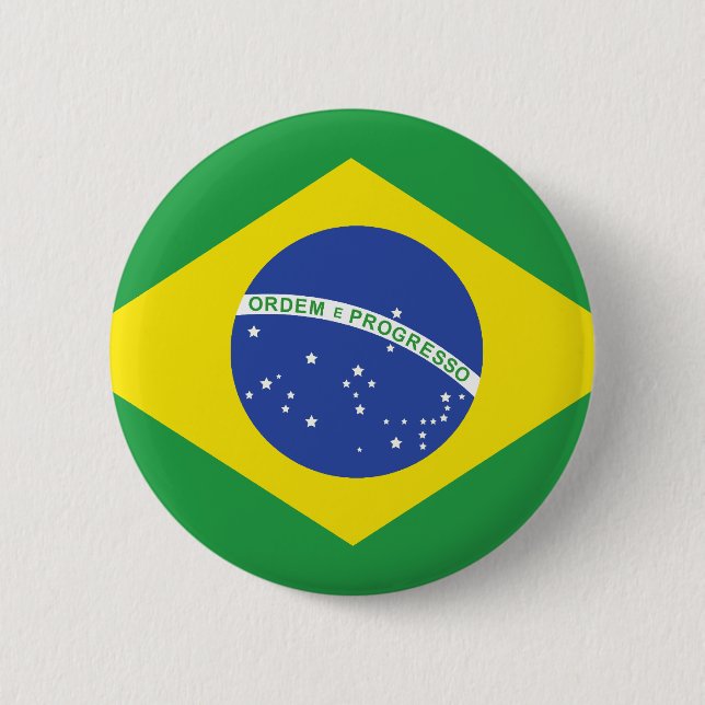 Brazil Flag Pinback Button (Front)