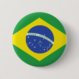 Brazil Flag Pinback Button