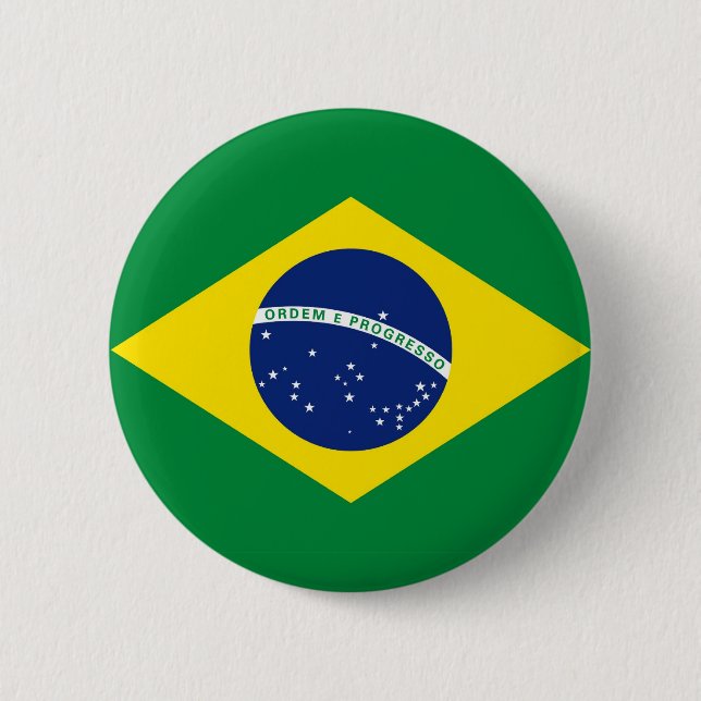 Brazil Flag Pinback Button (Front)