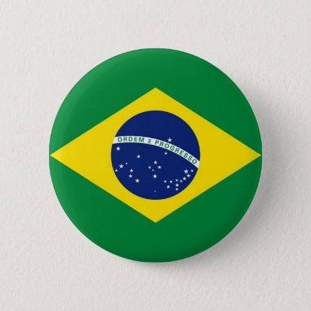 Brazil Flag Pinback Button