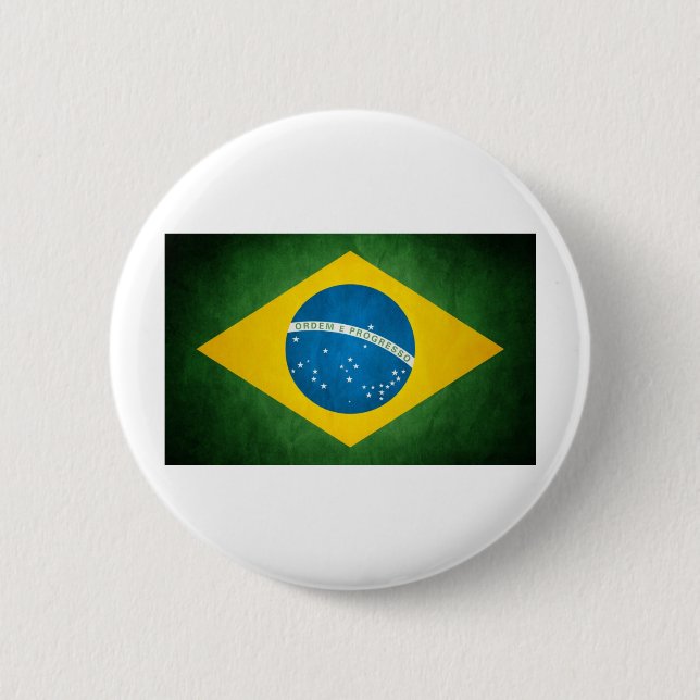 brazil flag pinback button (Front)