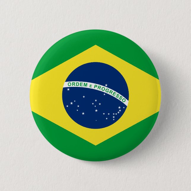 brazil flag pinback button (Front)