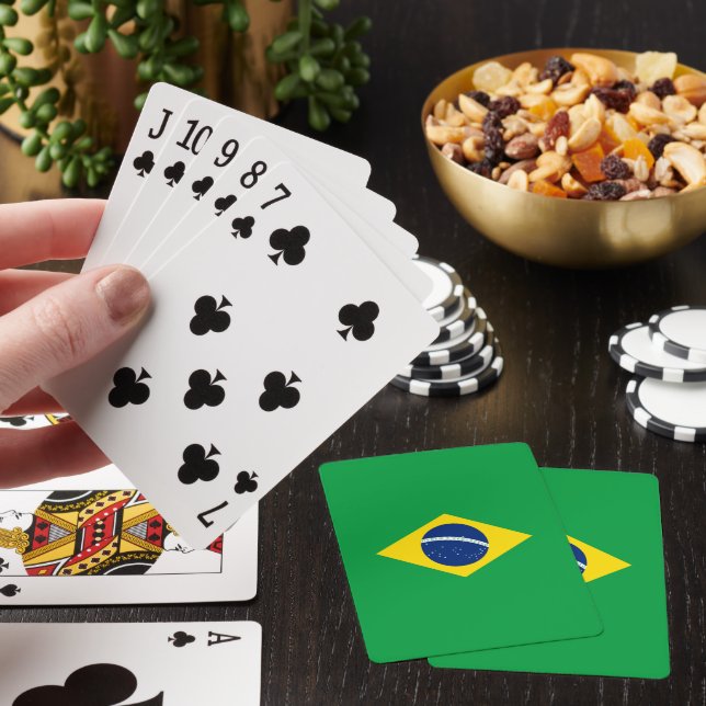 Brazil flag poker cards (In Situ)