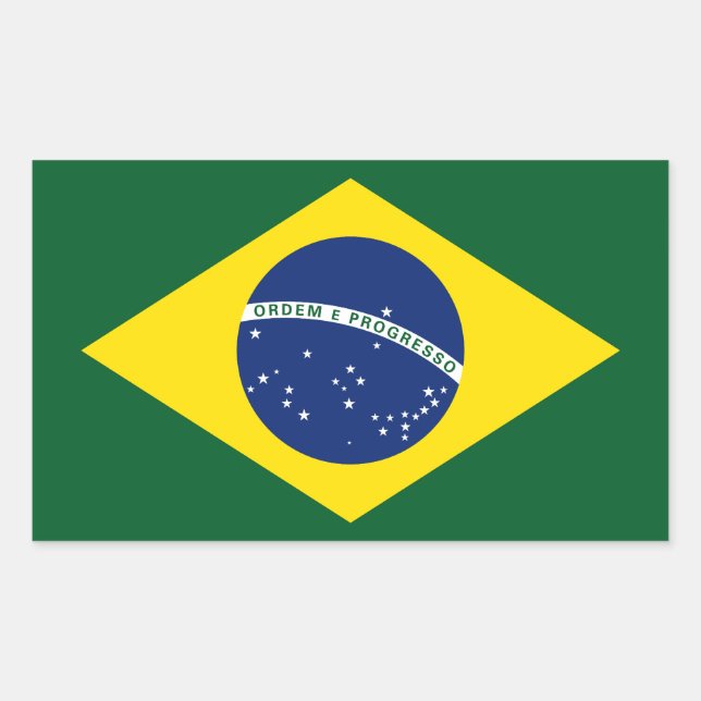 Brazil flag rectangular sticker (Front)