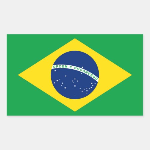 Brazil Flag Rectangular Sticker