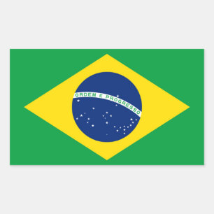Brazil Flag Rectangular Sticker
