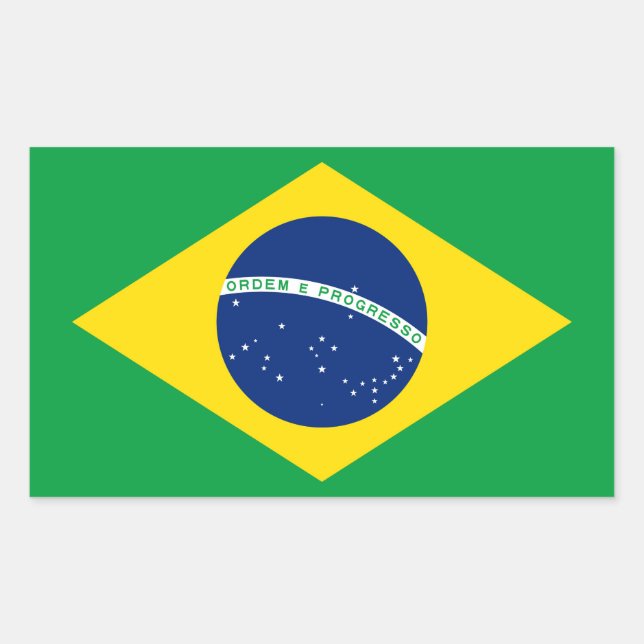 Brazil Flag Rectangular Sticker (Front)