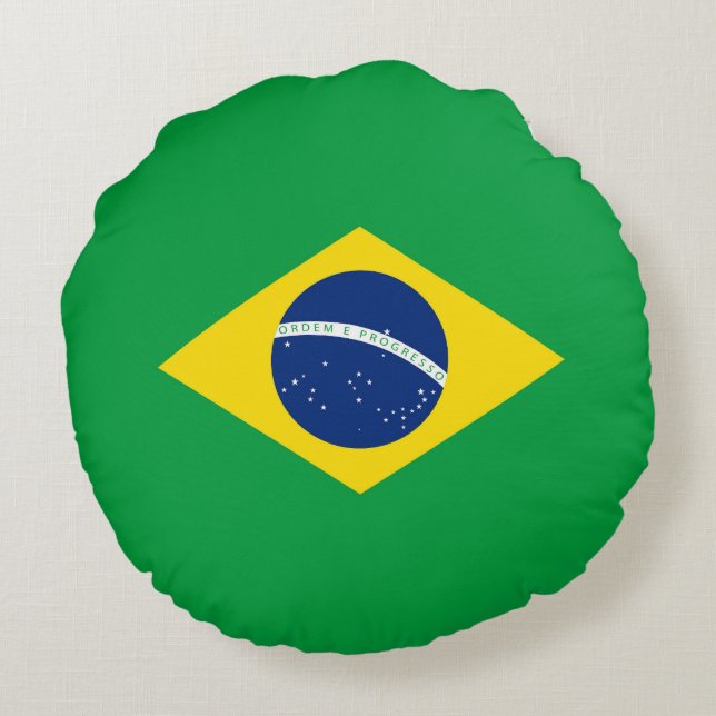Brazil flag round pillow (Back)