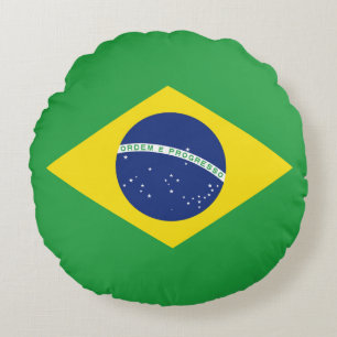 Brazil flag round pillow