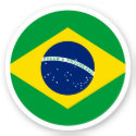 Brazil Flag Round Sticker