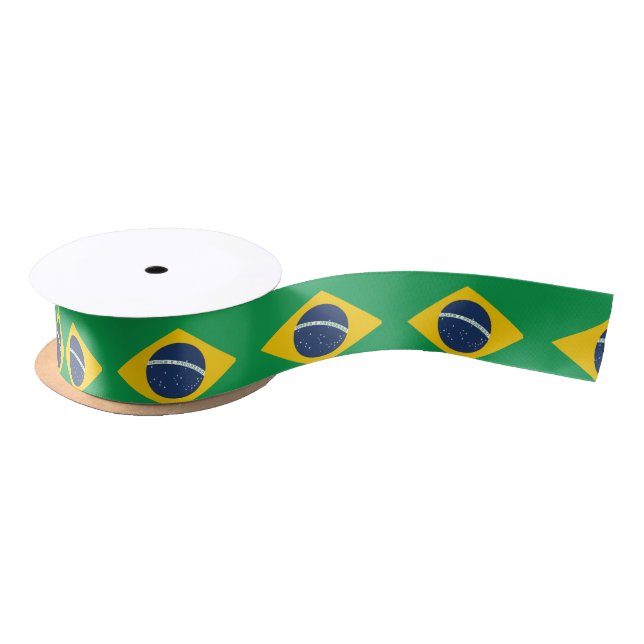 Brazil Flag Satin Ribbon (Spool)