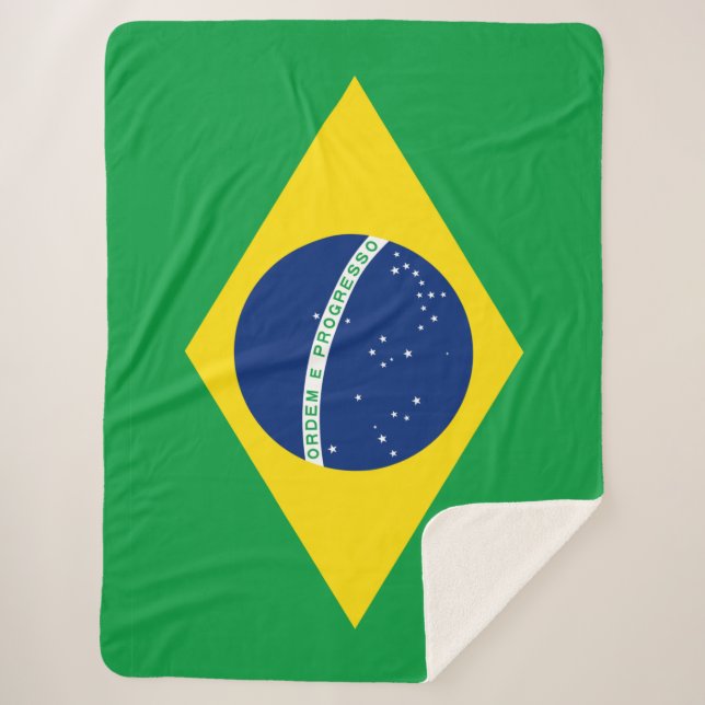 Brazil flag Sherpa Blanket (Front)
