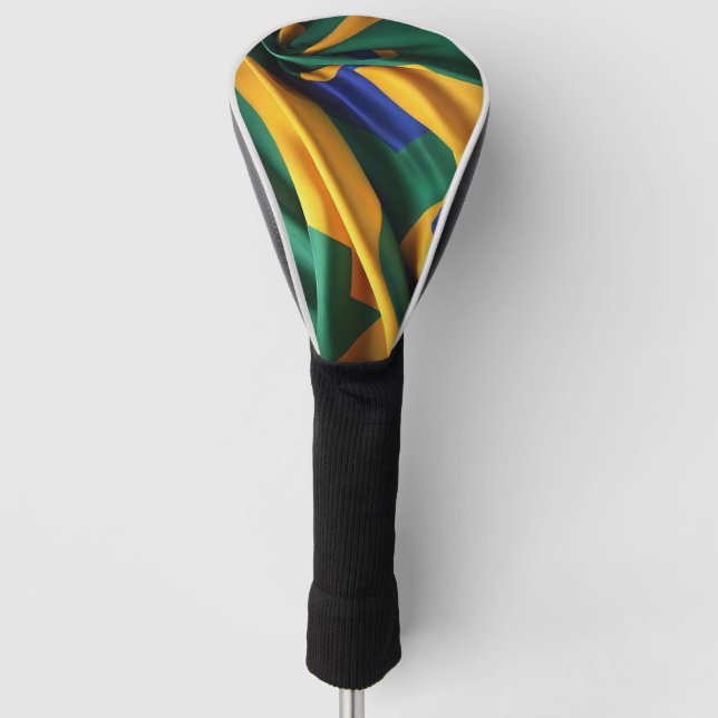 Brazil flag silk texture golf head cover (Front)